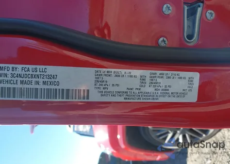 2022 Jeep Compass (Red) Edition 4X4 from USA, damaged, VIN 3C4NJDCBXNT213247